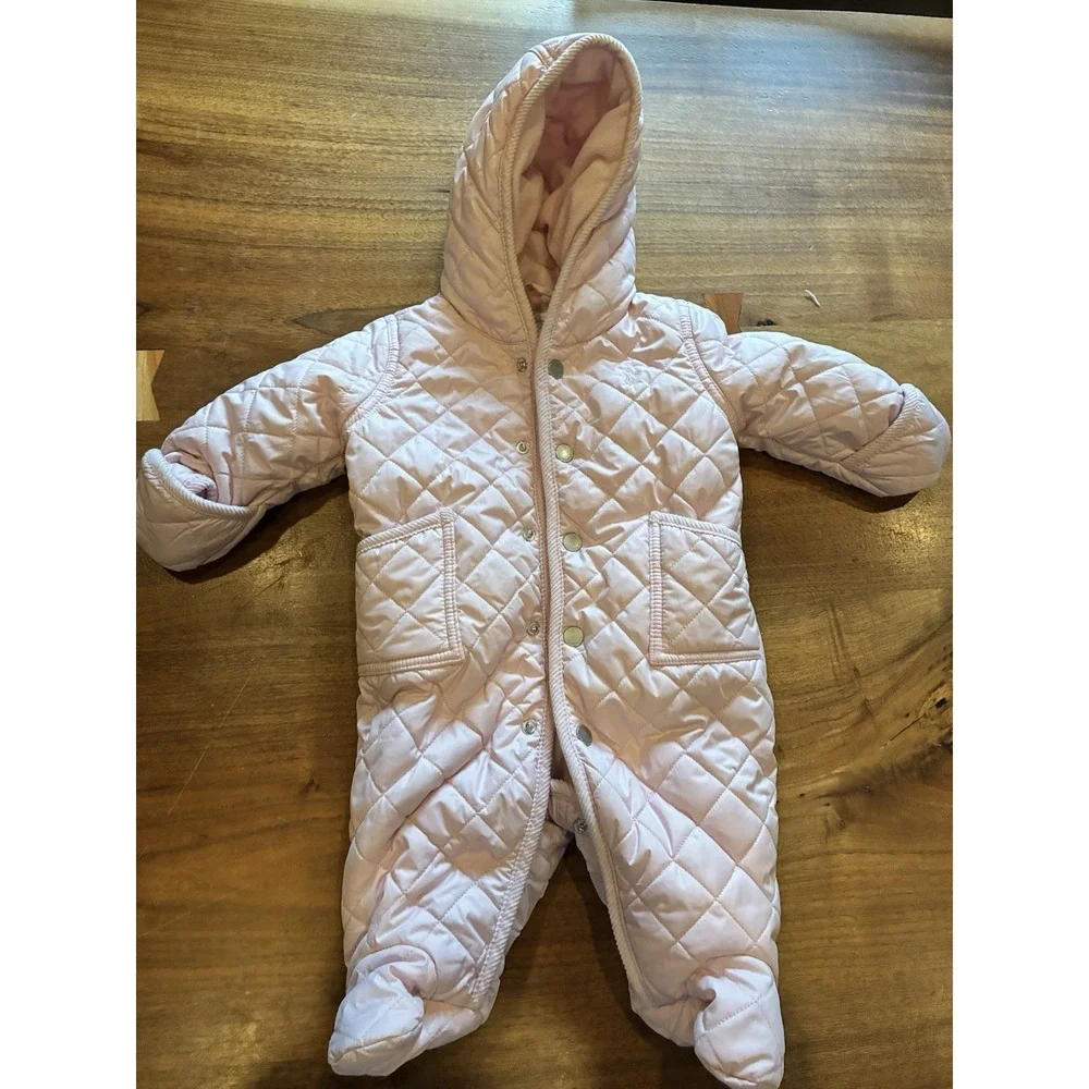 Ralph Lauren Baby Girls Water-Repellent Hooded Bunting 3 Months Pink